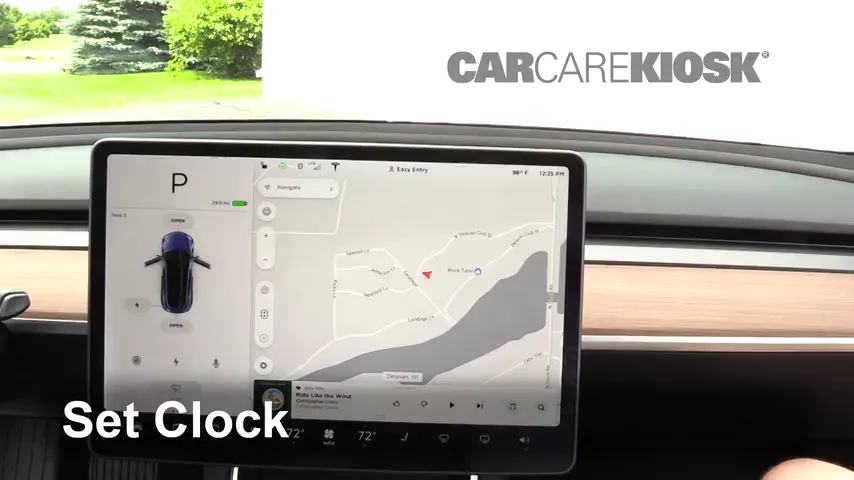 2018 Tesla 3 Electric Reloj Fijar hora de reloj